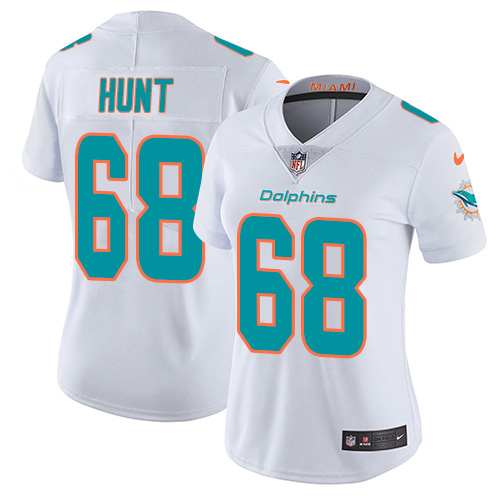 Nike Miami Dolphins 68 Robert Hunt White Women Stitched NFL Vapor Untouchable Limited Jersey